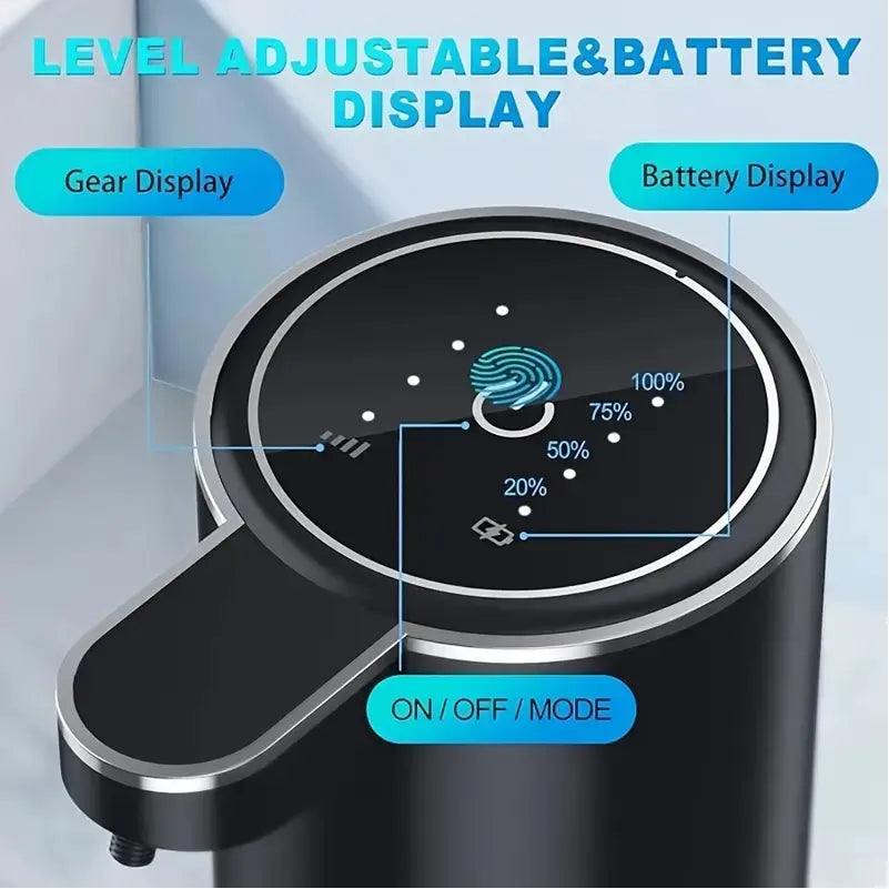 Smart Touchless Soap Dispenser - Automatic Foam/Liquid Dispenser with Adjustable Settings, USB Rechargeable, Waterproof & Wall-Mounted for Bathroom Use