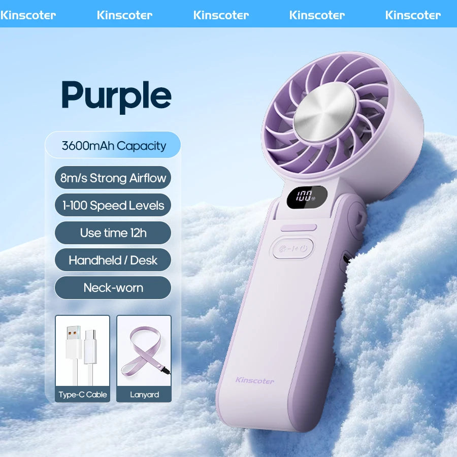 Rechargeable Mini Handheld Fan with Adjustable Speed