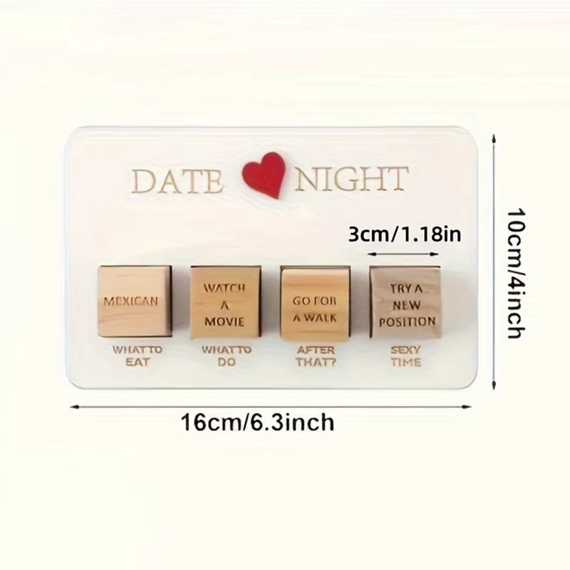 Date Night Dice 4PCS after Dark Edition Date Night Wooden Dice Game for Couples Wood Reusable Couple Anniversary Date Dice