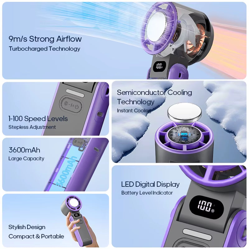 Rechargeable Mini Handheld Fan with Adjustable Speed