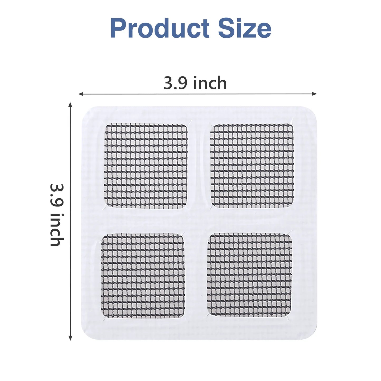 12 Pack Disposable Shower Drain Covers - Square Design Hair Catcher Stickers for Bathroom, Laundry, Bathtub & Sink - Adhesive Mesh Repair Tape Kit