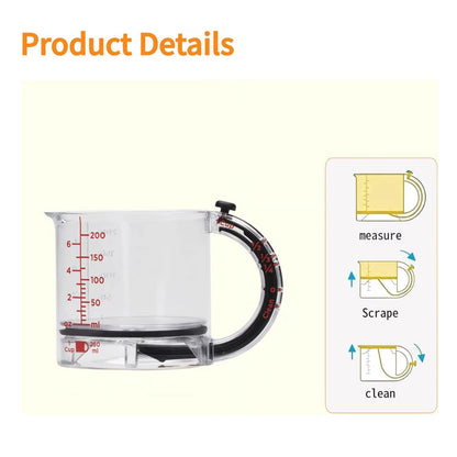 Versatile 4-in-1 Adjustable Measuring Cup with Innovative Scraper Base for Effortless Cooking