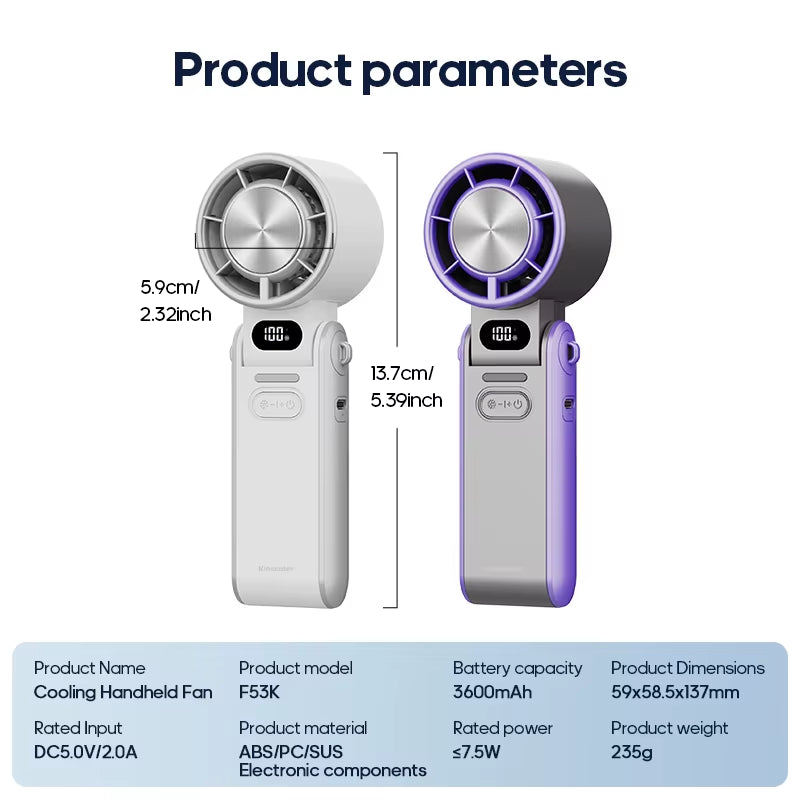 Rechargeable Mini Handheld Fan with Adjustable Speed
