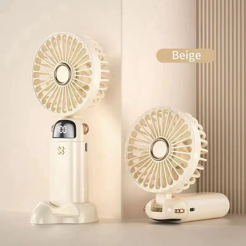 Mini Handheld Small Fan Portable Portable Silent Office Desk Student on Dormitory Charging Outdoor Hand Holding Fan Small