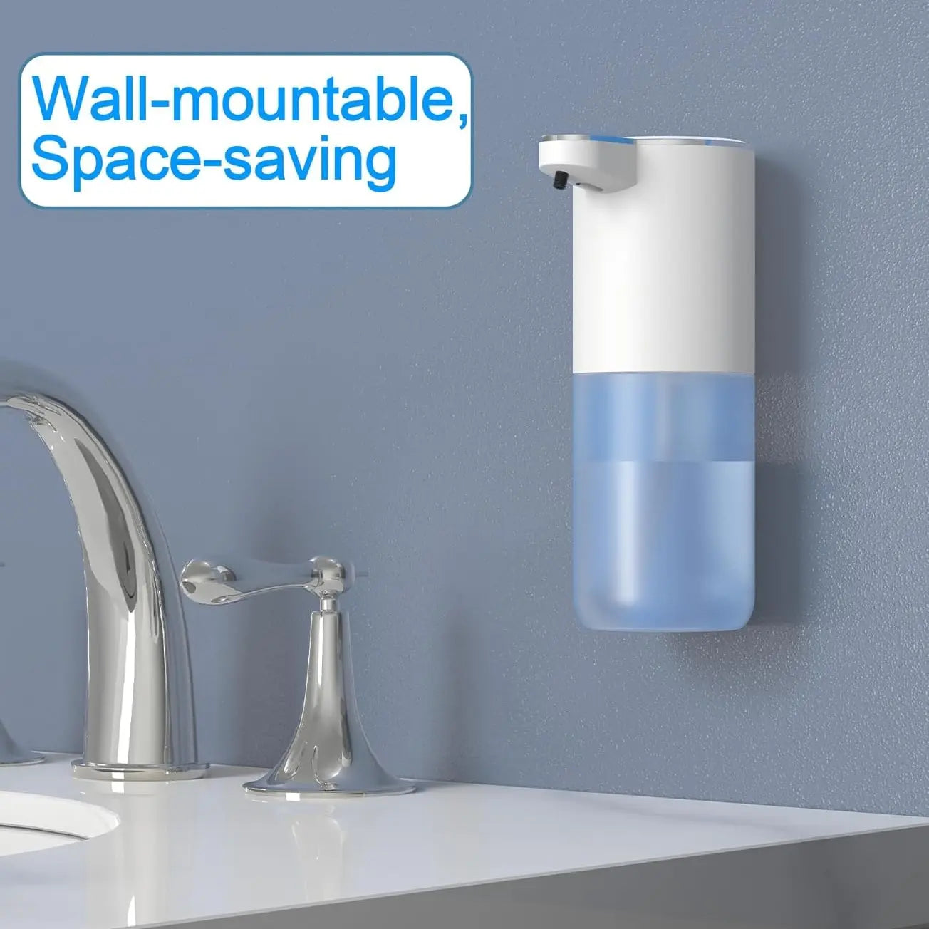 Smart Touchless Soap Dispenser - Automatic Foam/Liquid Dispenser with Adjustable Settings, USB Rechargeable, Waterproof & Wall-Mounted for Bathroom Use
