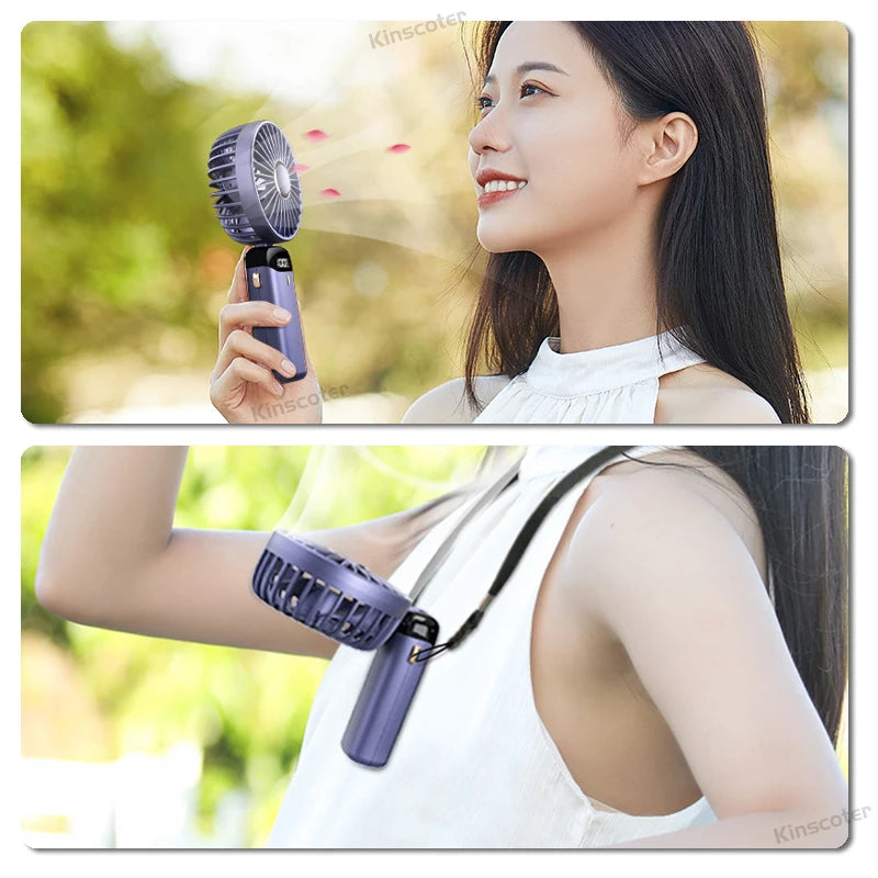 Stay Cool Anywhere with Our USB Handheld Mini Fan - Foldable, Portable, and Rechargeable with 5 Speed Settings!