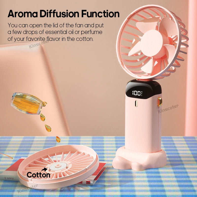 Stay Cool Anywhere with Our USB Handheld Mini Fan - Foldable, Portable, and Rechargeable with 5 Speed Settings!