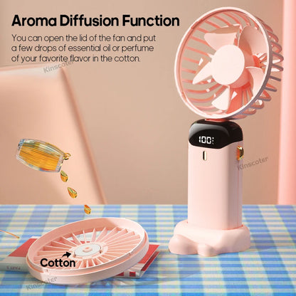Stay Cool Anywhere with Our USB Handheld Mini Fan - Foldable, Portable, and Rechargeable with 5 Speed Settings!