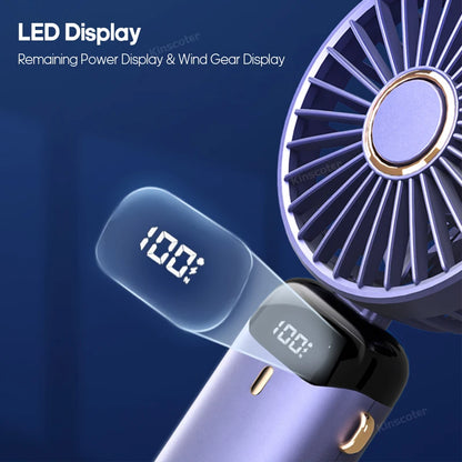 Stay Cool Anywhere with Our USB Handheld Mini Fan - Foldable, Portable, and Rechargeable with 5 Speed Settings!