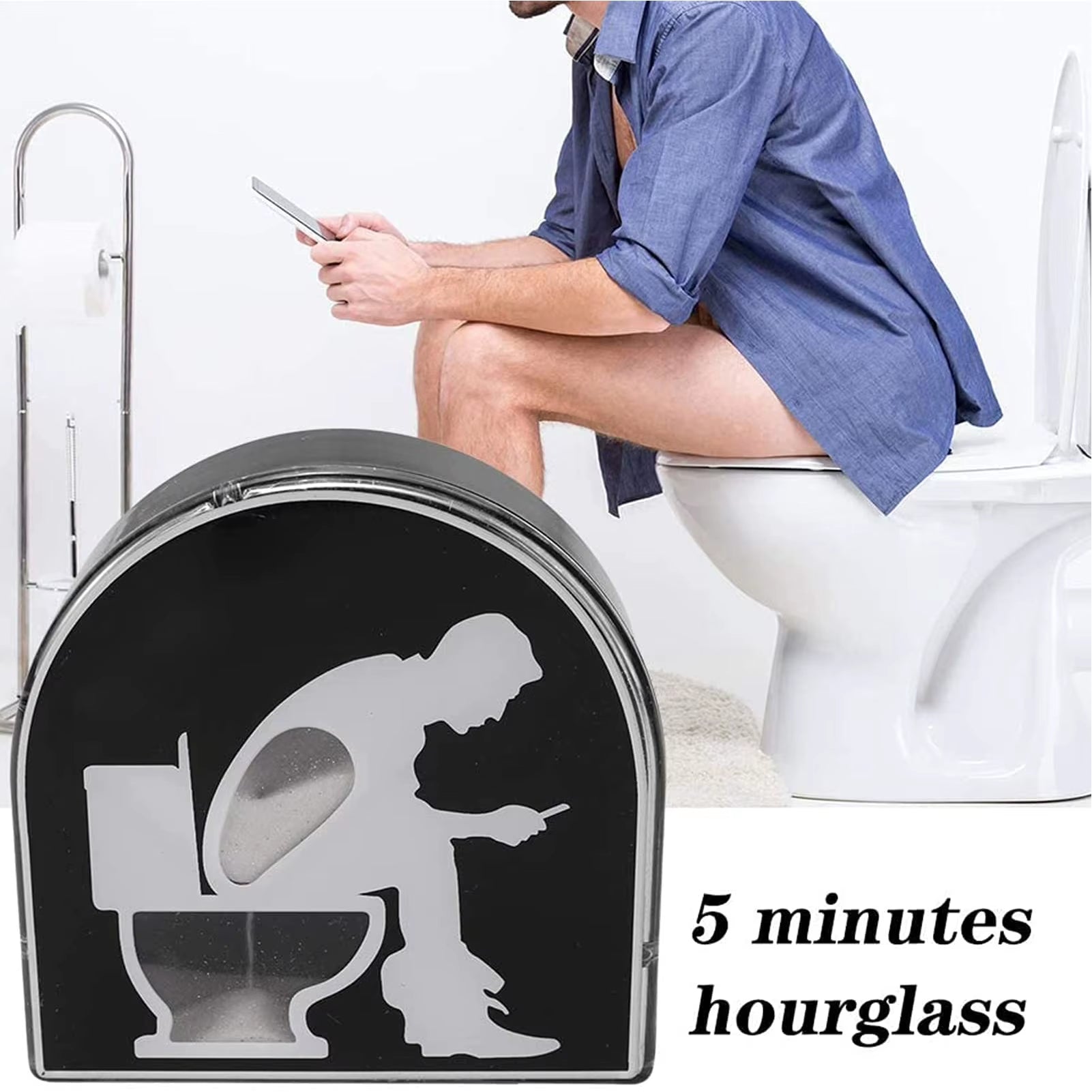 2025 New 5-Minute Hourglass Toilet Hourglass Timer Creative Toilet Hourglass, Childrens Brush Timing Tool, Home Garden Home
