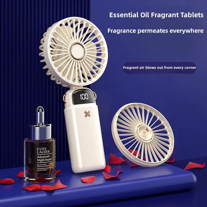 Mini Handheld Small Fan Portable Portable Silent Office Desk Student on Dormitory Charging Outdoor Hand Holding Fan Small