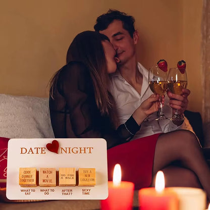 Date Night Dice 4PCS after Dark Edition Date Night Wooden Dice Game for Couples Wood Reusable Couple Anniversary Date Dice