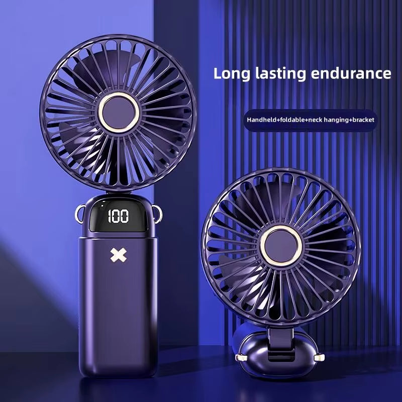 Mini Handheld Small Fan Portable Portable Silent Office Desk Student on Dormitory Charging Outdoor Hand Holding Fan Small