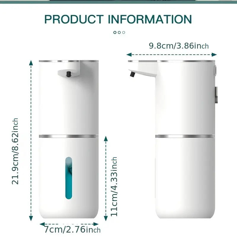 Smart Touchless Soap Dispenser - Automatic Foam/Liquid Dispenser with Adjustable Settings, USB Rechargeable, Waterproof & Wall-Mounted for Bathroom Use