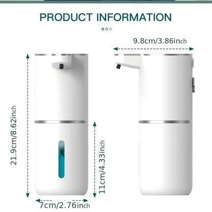 Smart Touchless Soap Dispenser - Automatic Foam/Liquid Dispenser with Adjustable Settings, USB Rechargeable, Waterproof & Wall-Mounted for Bathroom Use