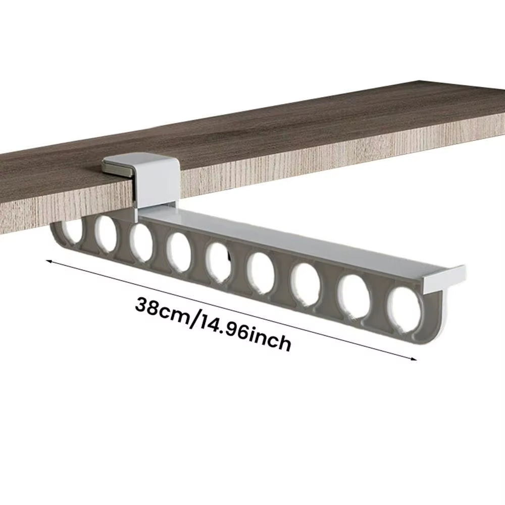 Retractable Wardrobe Rail Clothes Hanger Towel Coat Rack Closet Cabinet Storage Organizer Pull Out Hanging Wardrobe Rail Rod