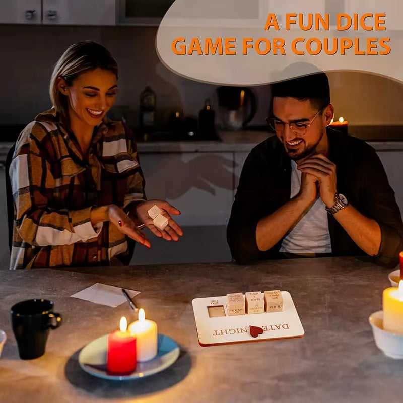 Date Night Dice 4PCS after Dark Edition Date Night Wooden Dice Game for Couples Wood Reusable Couple Anniversary Date Dice